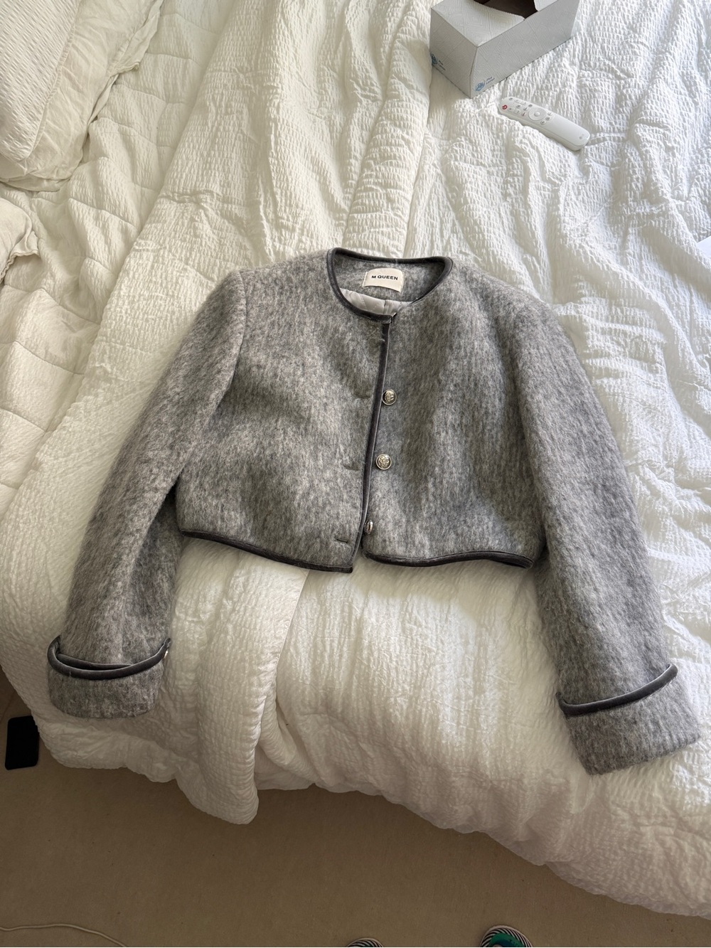 Korean gray wool blazer jacket
